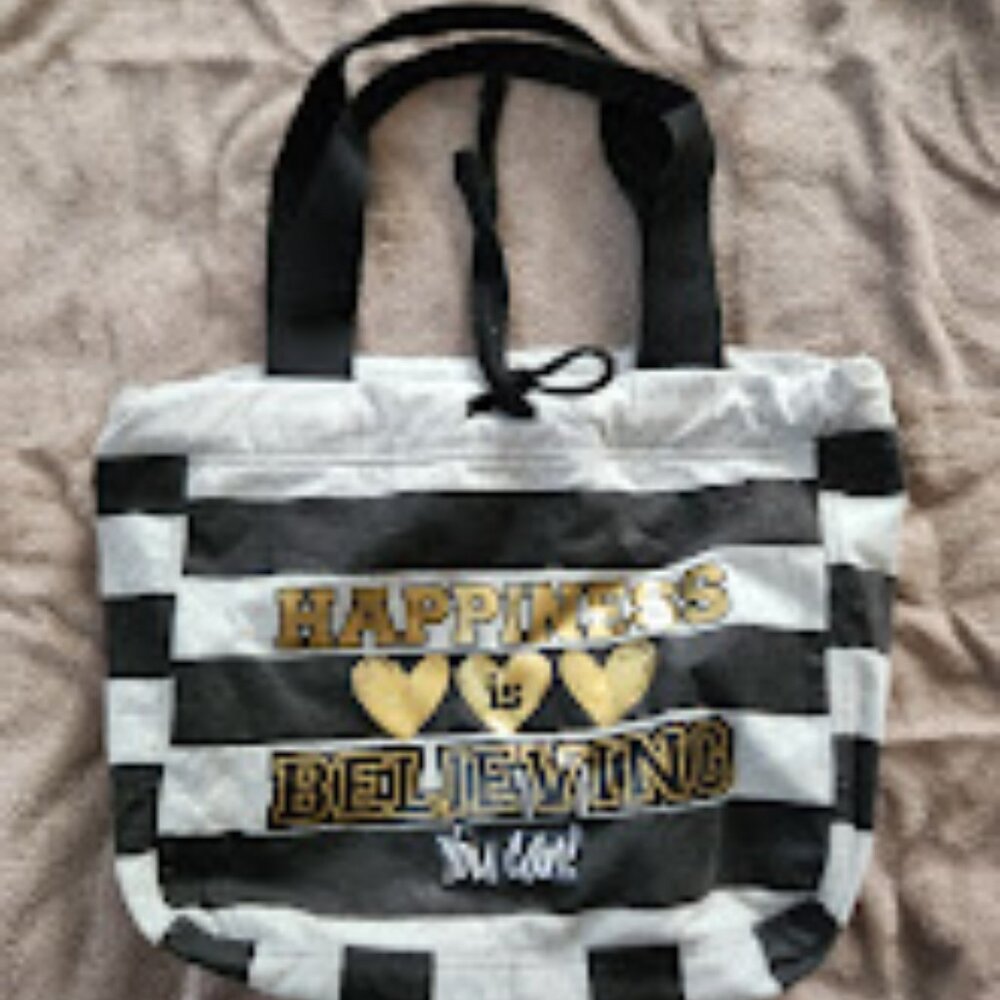 Claire's Black and Gray Tote Bag